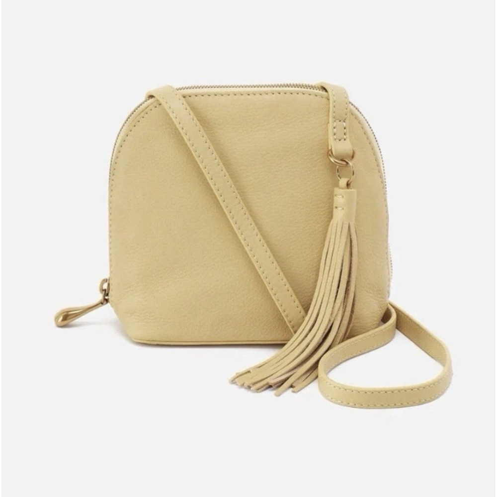 HOBO Nash Small Crossbody Flax Pebbled Leather Bag NWT w Dust Bag Strap
